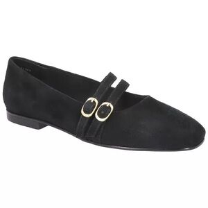 NWOT Bella Vita Chic Black Flats with Gold Accents